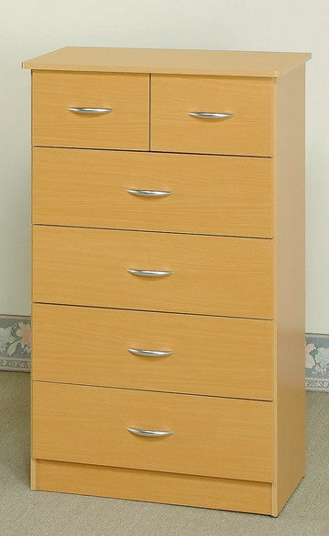 Asia Direct 657-NA Visconti soho natural finish wood 6 drawer chest of drawers