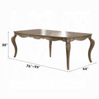 Acme 66050-52-53 7 pc Astoria grand chelmsford antique taupe finish wood beige fabric dining table set