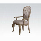 Acme 66050-52-53 7 pc Astoria grand chelmsford antique taupe finish wood beige fabric dining table set