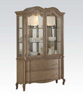 Acme 66054 Astoria grand chelmsford antique taupe finish wood curio china cabinet hutch and buffet