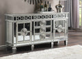 Acme 66164 Rosdorf park varian antique platinum finish wood mirror accents 68" server sideboard
