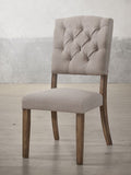 Acme 66187  Set of 2 Gracie oaks dement bernard weathered oak finish wood linen fabric dining chairs