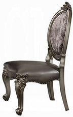 Acme 66820-22-23 7 pc Astoria grand roza versailles antique platinum finish wood double pedestal dining table set