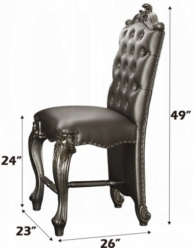 Acme 66835-37 7 pc Astoria grand merrydale versailles antique platinum finish wood counter height dining table set