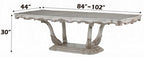 Acme 67440-42-43 7 pc Astoria grand gorsedd antique white finish wood pedestal dining table set