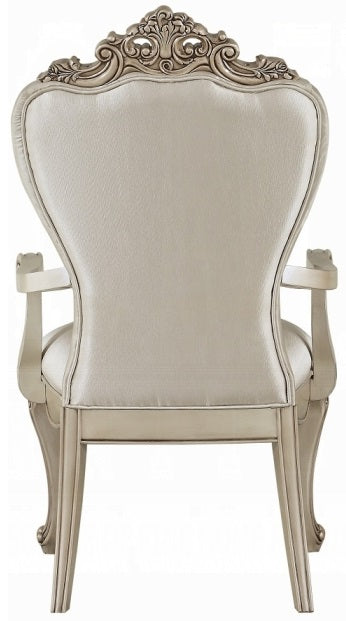 Acme 67440-42-43 7 pc Astoria grand gorsedd antique white finish wood pedestal dining table set