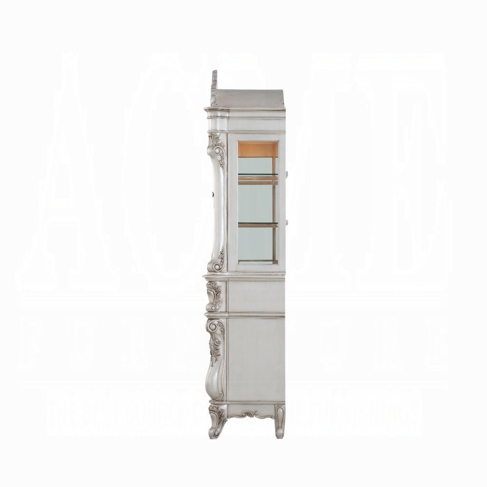 Acme 67444 Astoria grand gorsedd antique white finish wood curio china cabinet hutch and buffet