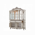 Acme 67444 Astoria grand gorsedd antique white finish wood curio china cabinet hutch and buffet