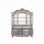 Acme 67444 Astoria grand gorsedd antique white finish wood curio china cabinet hutch and buffet