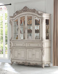 Acme 67444 Astoria grand gorsedd antique white finish wood curio china cabinet hutch and buffet