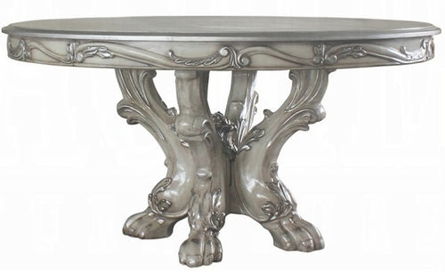 Acme 68180-72 7 pc Astoria grand penaflor dresden vintage bone finish wood 60" round dining table set
