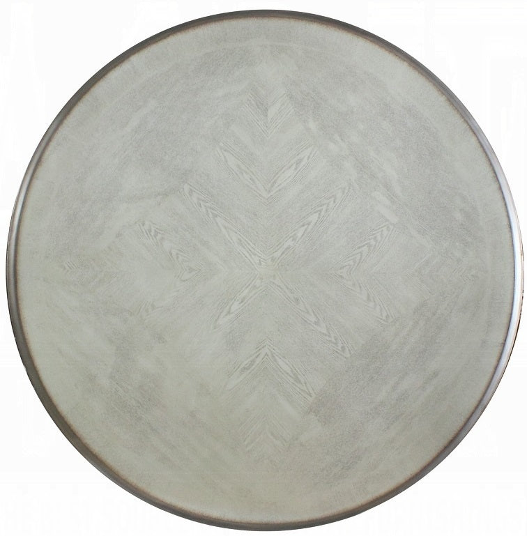 Acme 68180-72 7 pc Astoria grand penaflor dresden vintage bone finish wood 60" round dining table set