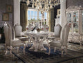 Acme 68180-72 7 pc Astoria grand penaflor dresden vintage bone finish wood 60" round dining table set