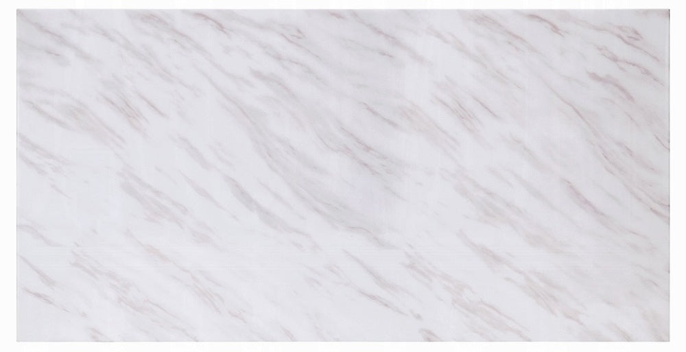 Acme 68250-64 7 pc Zander modern glam chrome metal and white faux marble top dining table set