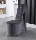 Best Master Grey Velvet High Heel Shoe Accent Chair – 6900VG