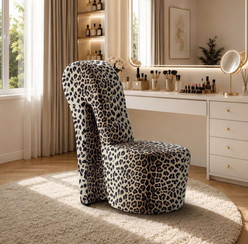 Best Master Zebra Print High Heel Shoe Accent Chair – 6900ZACH