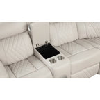 3 pc Lacrosse ice faux leather power motion sectional sofa with LED , USB charging, cup holders Bluetooth speakers