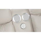 3 pc Lacrosse ice faux leather power motion sectional sofa with LED , USB charging, cup holders Bluetooth speakers