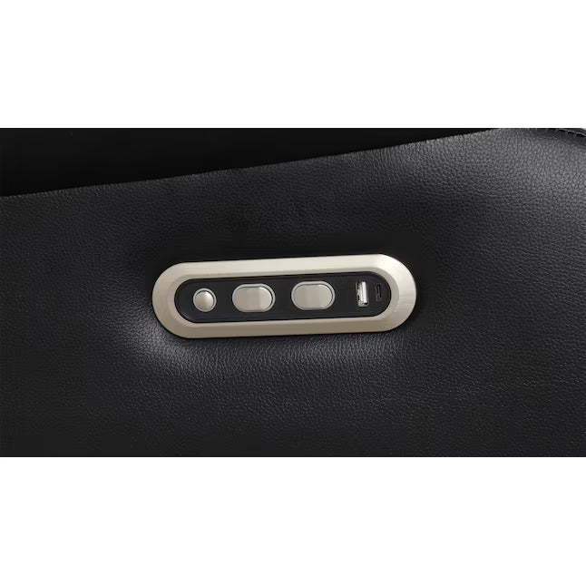 3 pc Lacrosse grey faux leather power motion sectional sofa with LED , USB charging, cup holders Bluetooth speakers