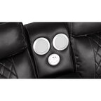 3 pc Lacrosse grey faux leather power motion sectional sofa with LED , USB charging, cup holders Bluetooth speakers