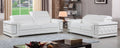 Global United 692WH-2PC 2 pc Orren ellis ferrara divanitalia white italian leather sofa and love seat set