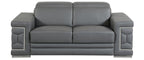 Global United 692GY-2PC 2 pc Orren ellis ferrara divanitalia gray italian leather sofa and love seat set