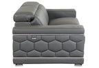 Global United 692GY-2PC 2 pc Orren ellis ferrara divanitalia gray italian leather sofa and love seat set