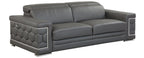 Global United 692GY-2PC 2 pc Orren ellis ferrara divanitalia gray italian leather sofa and love seat set