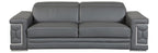Global United 692GY-2PC 2 pc Orren ellis ferrara divanitalia gray italian leather sofa and love seat set