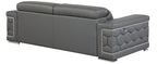 Global United 692GY-2PC 2 pc Orren ellis ferrara divanitalia gray italian leather sofa and love seat set