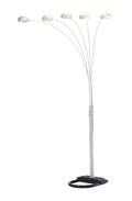6962-WHT 5-cap white metal finish peacock floor lamp with dimmer switch