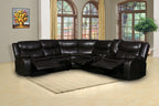 Global United 6967BR-3PC 3 pc Red barrel studio quincy brown leather aire reclining sectional sofa set