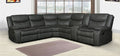 Global United 6967GY-3PC 3 pc Red barrel studio quincy grey leather aire reclining sectional sofa set