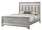 B7200 4 pc A & J homes studio vail metallic finish wood carved design queen bedroom set
