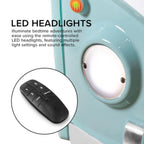 FOA7726TL Hokku designs axel teal peace bus VW style design twin size kids bed w/ LED lights and sounds