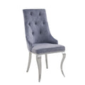 Acme 70143 Set of 2 dekel chrome finish metal and gray fabric dining chairs