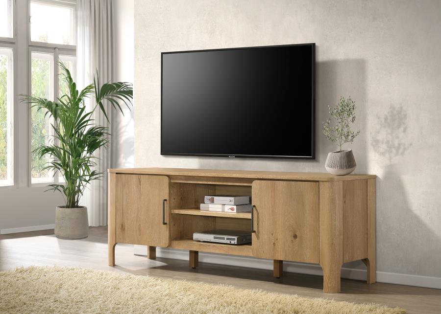 Rowe Light Oak 65" 2-Door Transitional TV Stand – 701652