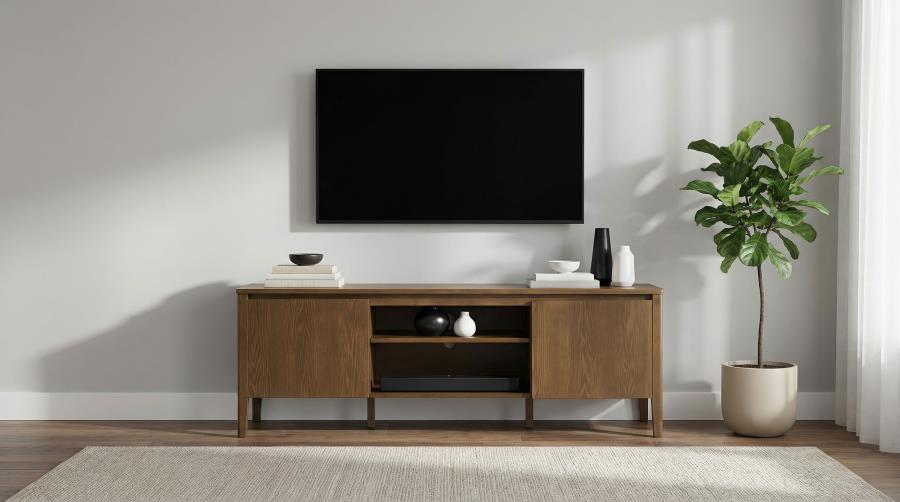 Thori Dark Brown 63" 2-Door Mid-Century Modern TV Stand – 701672