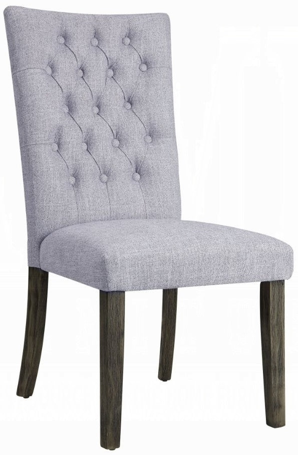 Acme 70165-68 7 pc Merel white marble top gray oak finish wood dining table set