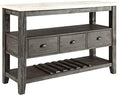 Acme 70169 Merel white marble top gray oak finish wood server hall console buffet table