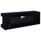 Coaster 701803 Mallory black high gloss finish wood 71" tv stand fireplace bluetooth speaker color change led
