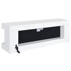 Coaster 701813 Mallory white high gloss finish wood 71" tv stand fireplace bluetooth speaker color change led