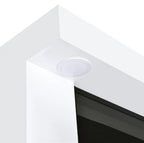 Coaster 701813 Mallory white high gloss finish wood 71" tv stand fireplace bluetooth speaker color change led