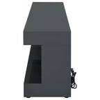 Coaster 701823 Mallory grey high gloss finish wood 71" tv stand fireplace bluetooth speaker color change led