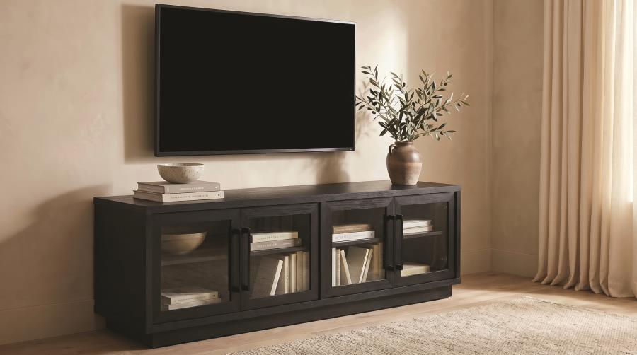 Medina Black 4-Door TV Stand for TVs up to 85 Inches – 701843