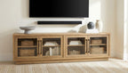 Medina Golden Oak 4-Door TV Stand for TVs up to 85 Inches – 701863