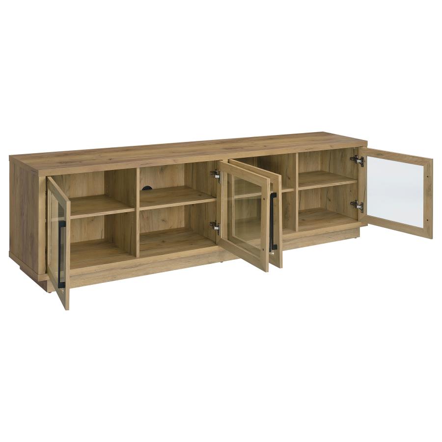 Medina Golden Oak 4-Door TV Stand for TVs up to 85 Inches – 701863