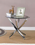 Coaster 702587 Wildon home yorkville round chrome and black finish metal and glass end table