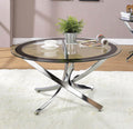 Coaster 702588 Wildon home yorkville round chrome and black finish metal and glass coffee table