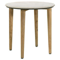 Coaster 703717 Latitude run aldis natural finish solid mango wood legs mid century modern round marble top end table